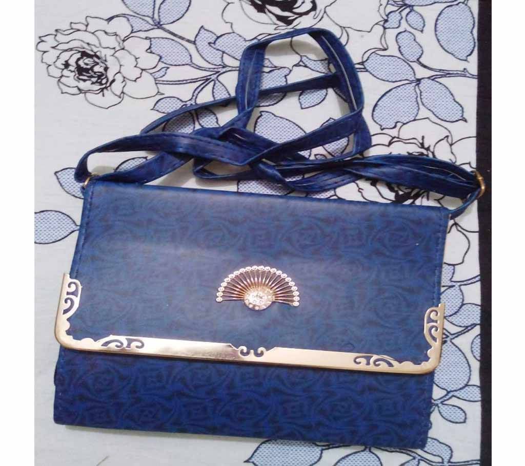 Blue Leather Womens Crossbody Purse Bag
