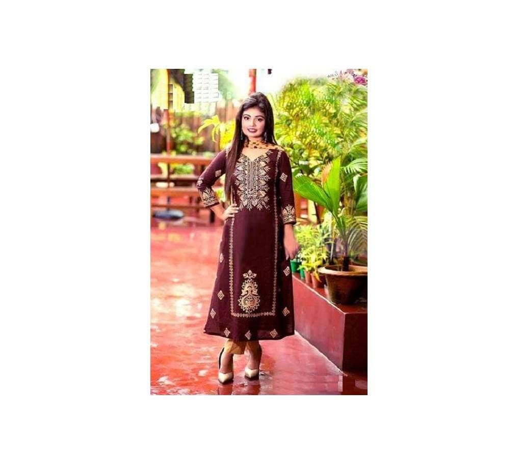 Unstitched block printed Rajdhani voyel cotton Salwar Kameez St block-499