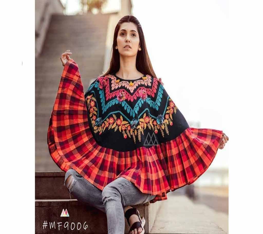 Woolen & Jute Embroidery Ladies Tops  
