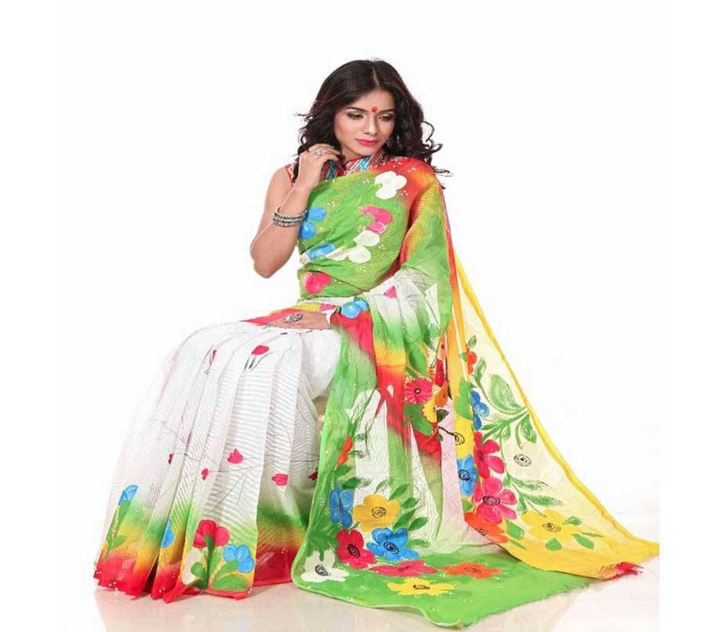 Hand Print Cotton Saree