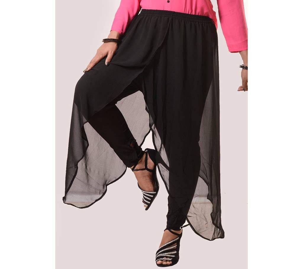 Ladies Black Georgette Palazzo