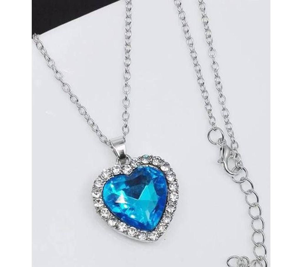 Blue Crystal Pendant Necklace For Women