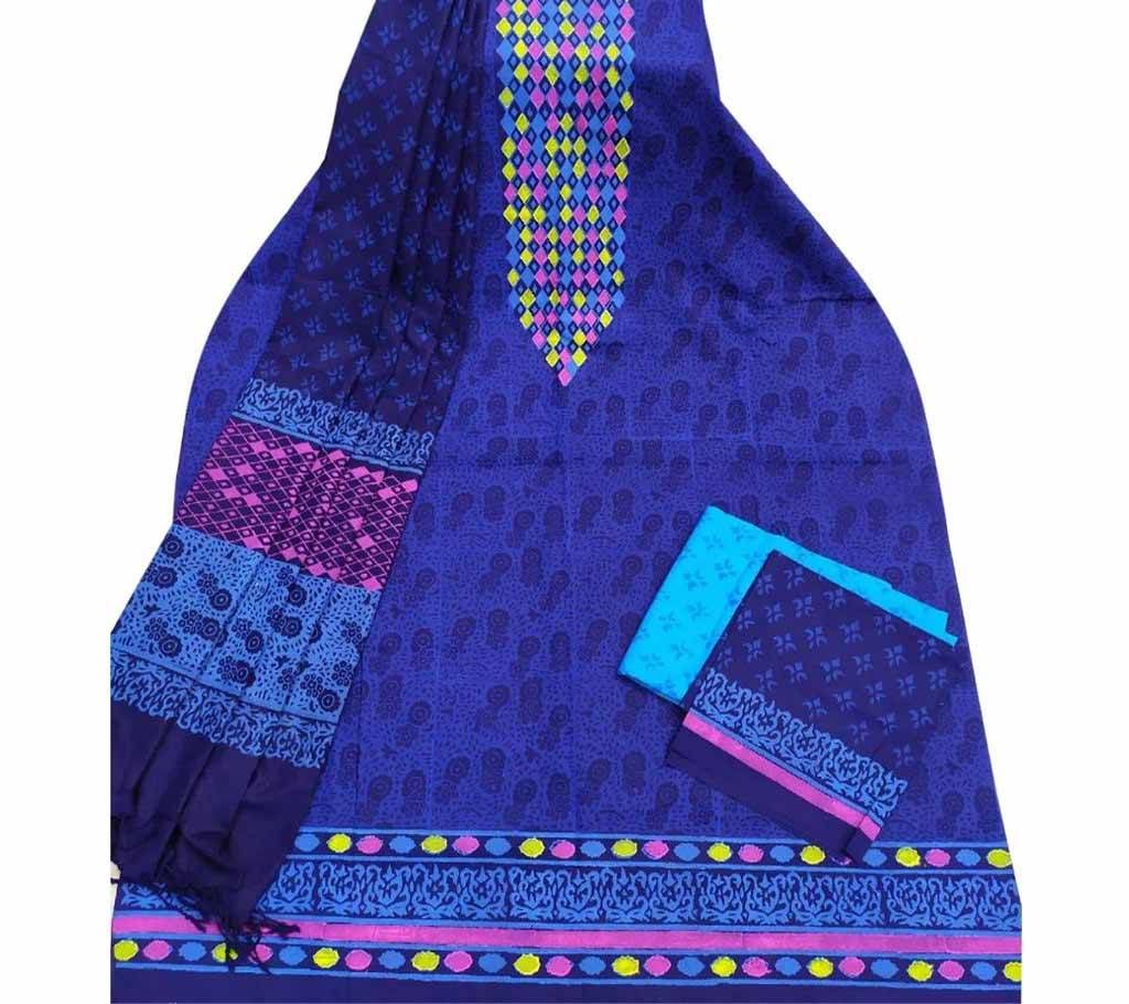Unstitched Block Printed Cotton Salwar kameez st-32