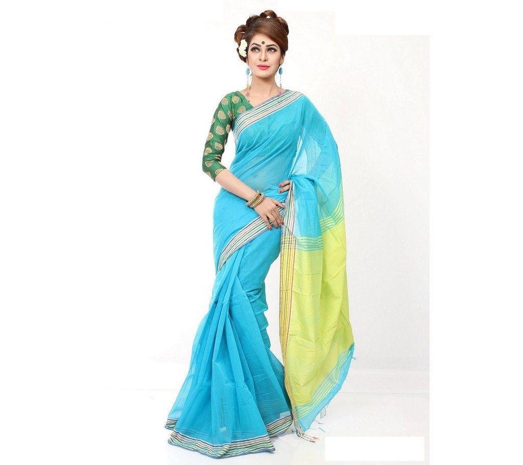 Blue Hand Loom Cotton Sharee
