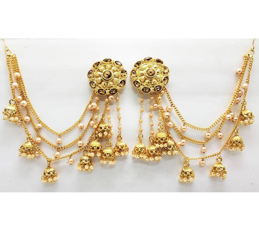 Bahubali Elegant traditional Indian Earrings Gold plated Jewellery Set