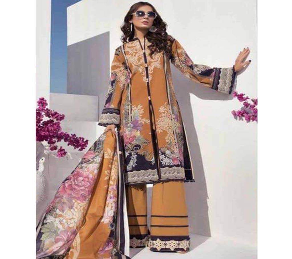Ferdous Collection Unstitched Pakistani Lawn 3Pcs-Orange