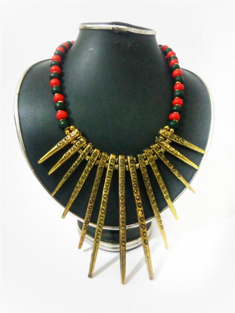 Gold Plated Beads Setting Necklace