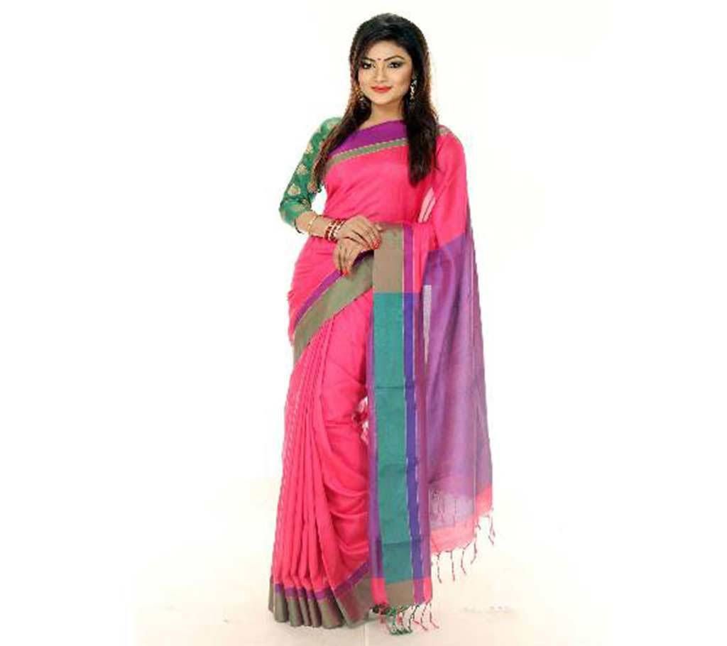 Pink toshor silk sharee