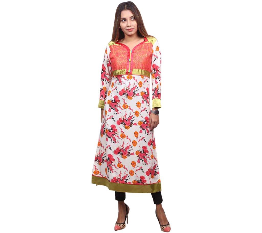 Ladies Long Kurti with Lace design