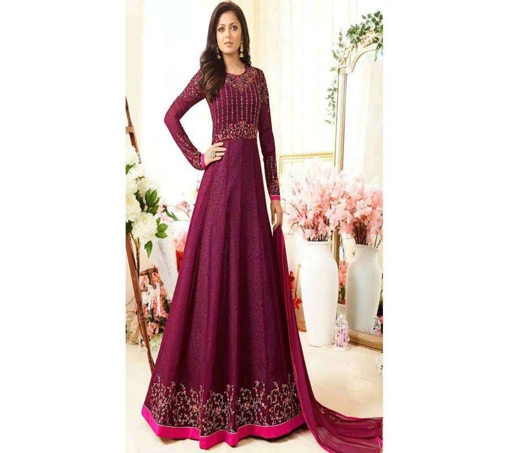 Madhubala purple Georgette anarkoli suit copy 
