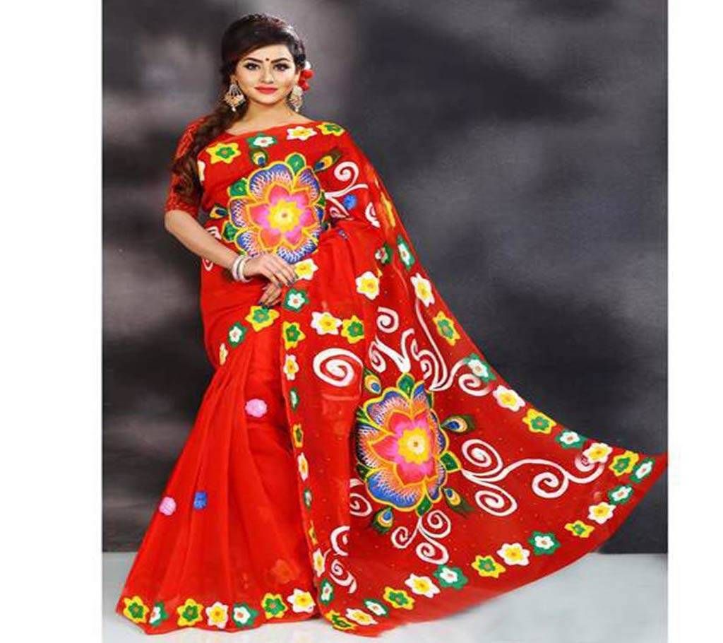 Pure Muslin Silk Hand Paint Sharee