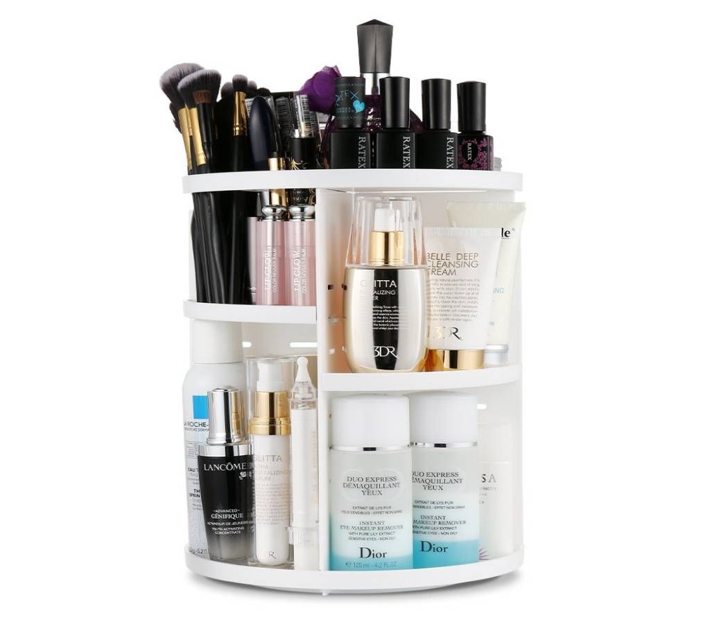 Multi-Function 360 Degree Rotation Makeup Organizer Adjustable Cosmetic Storage Box