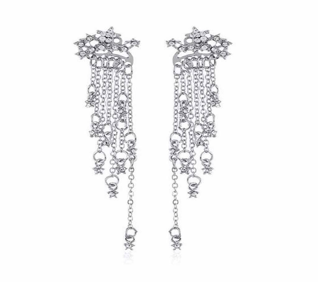 Tassel Star Silver Color Earrings