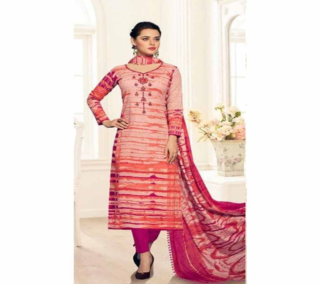 Shahnaz Arts Floration Vol 2 - 3013 - Baby Pink Batik Design Cambric Cotton 3Pcs
