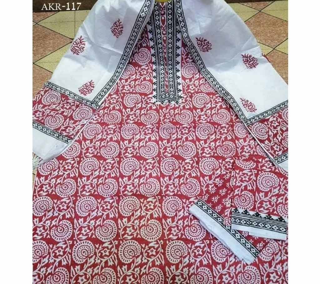 Unstich Block and Batik Shalwar Kameez