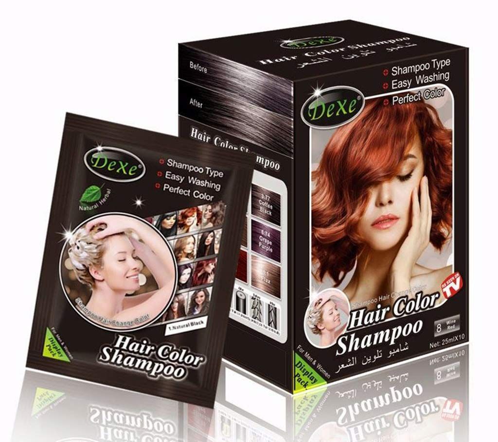 Dexe  Hair Color Shampoo (Man & Women) 1Box=10pack-25ml-UK