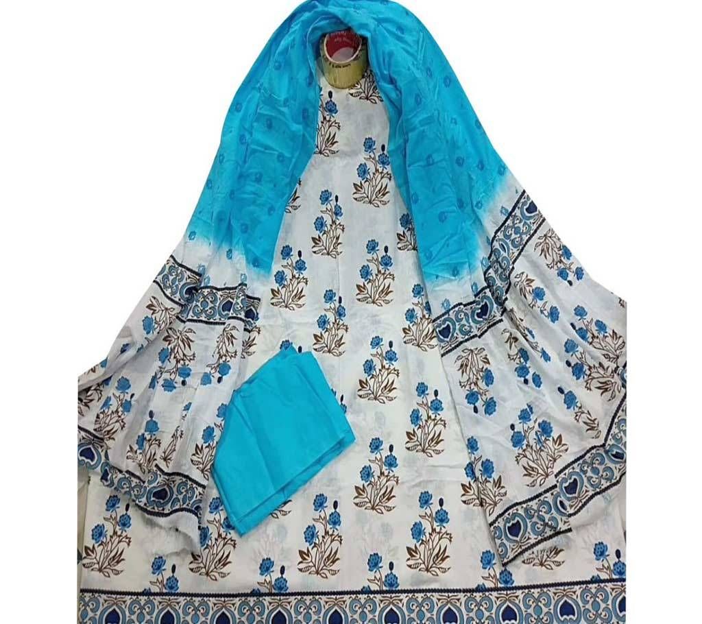 Unstitched skin printed cotton salwar kameez fs-83