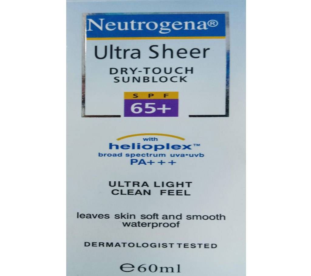 Neutrogena Ultra Sheer Dry-Touch Sunblock Cream SPF 65+ 60 ml Korea