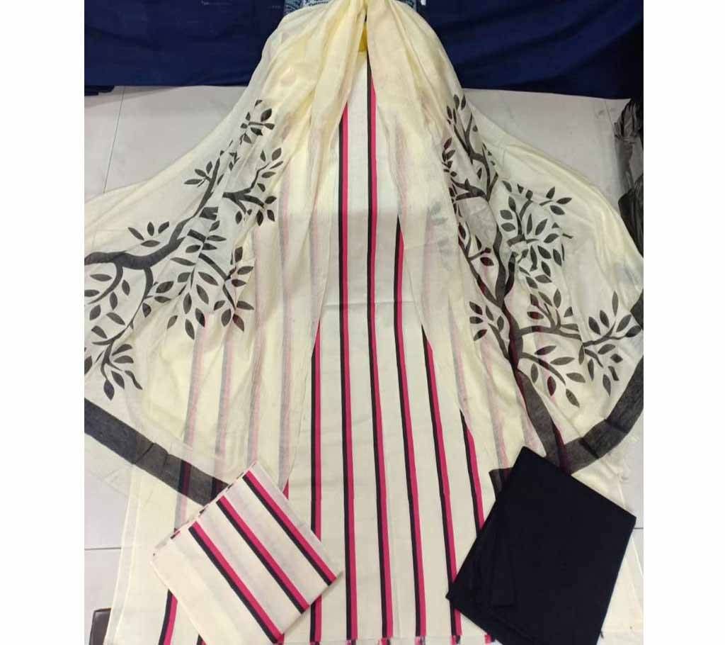 Unstiched Skin Print Three Piece
