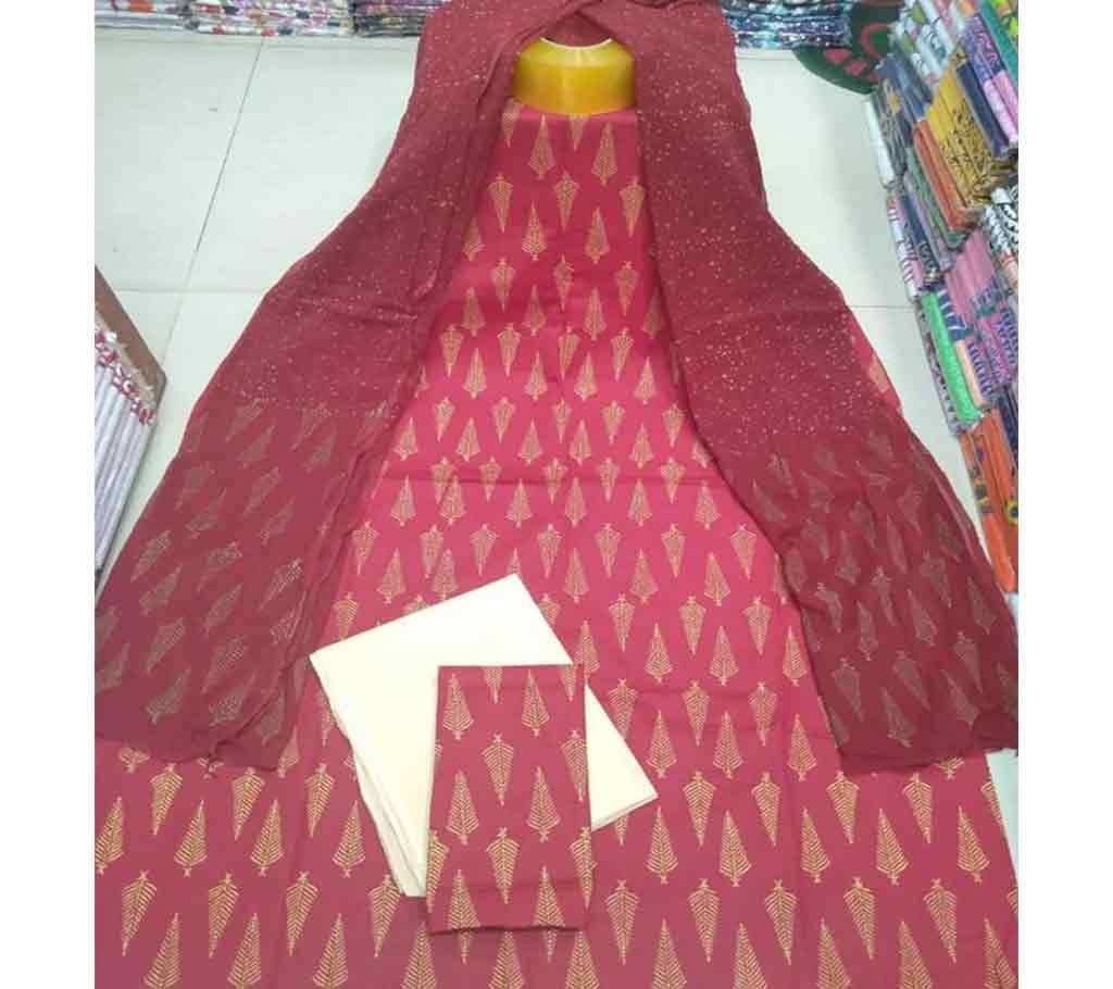 Rajdhani Voil Cotton Block Printed Shalwer Kameez for Women-23