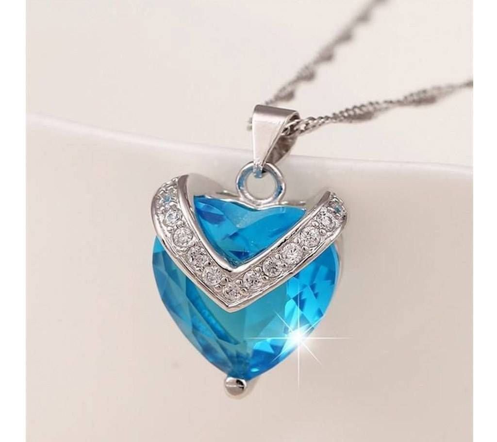 Crystal Blue Topaz stone setting pendant 