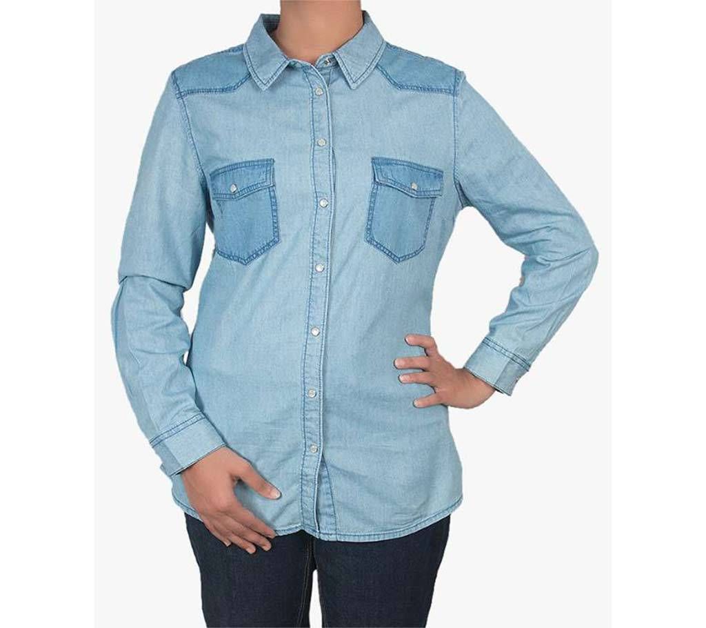 Ladies Full-sleeve Denim Shirt