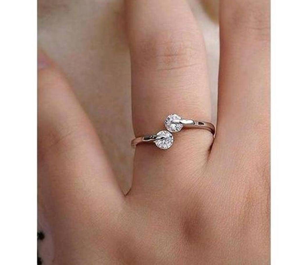 Rose Gold Plated Twin finger Ring For Women