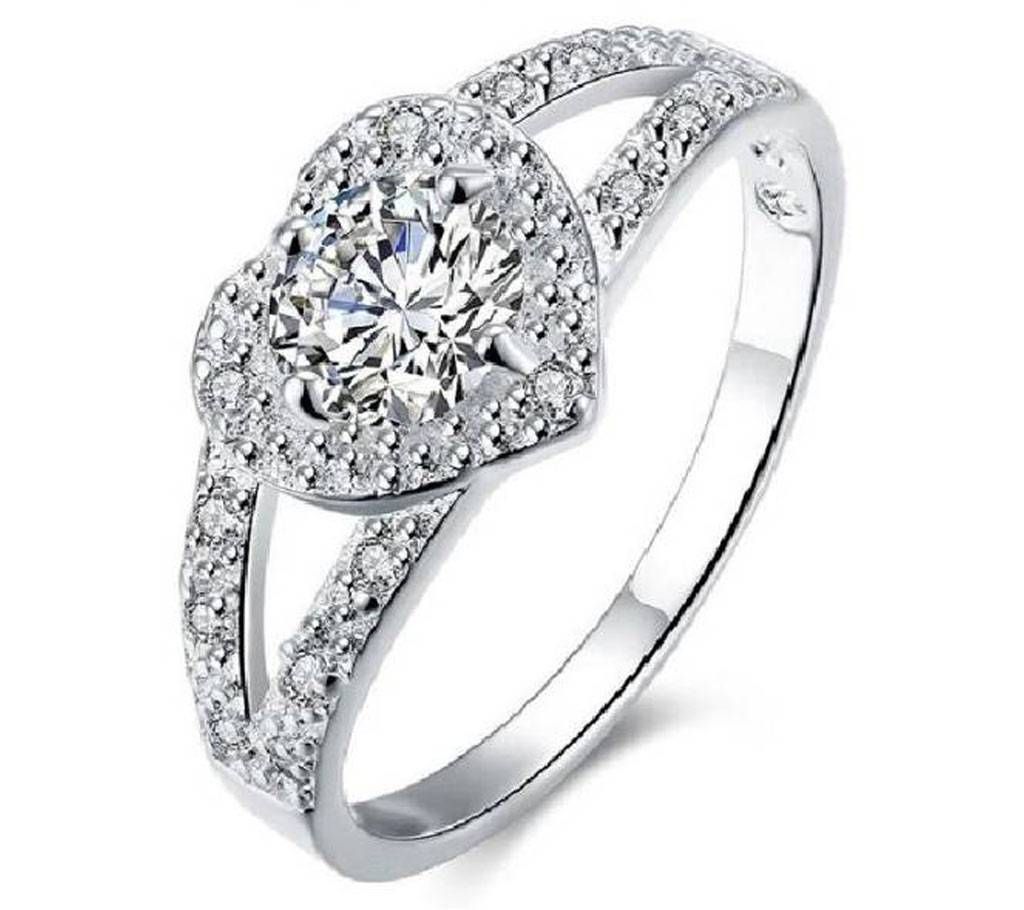 Cubic Zirconia Silver plated Finger Ring