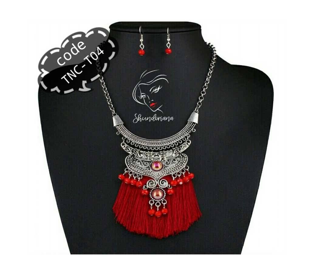 Boho Tassel Necklace Set