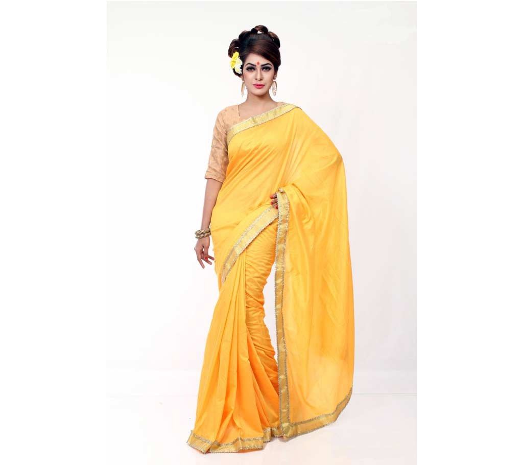 Yellow color silk sharee