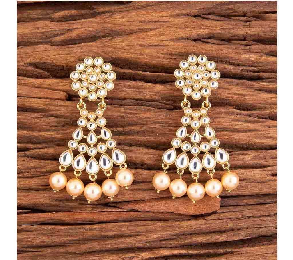INDO WESTERN CLASSIC EARRINGS WITH GOLD PLATING 8973 (by Pink Point - KJ8973)