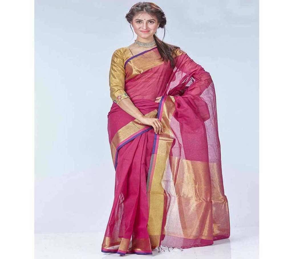 Magenta Taant Cotton Sharee