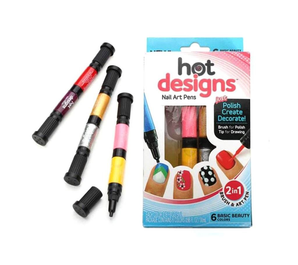 Hot Designs Nail Art Pens 6 In 1