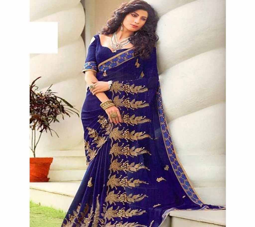Georgette and embroidery work Saree ssc-734