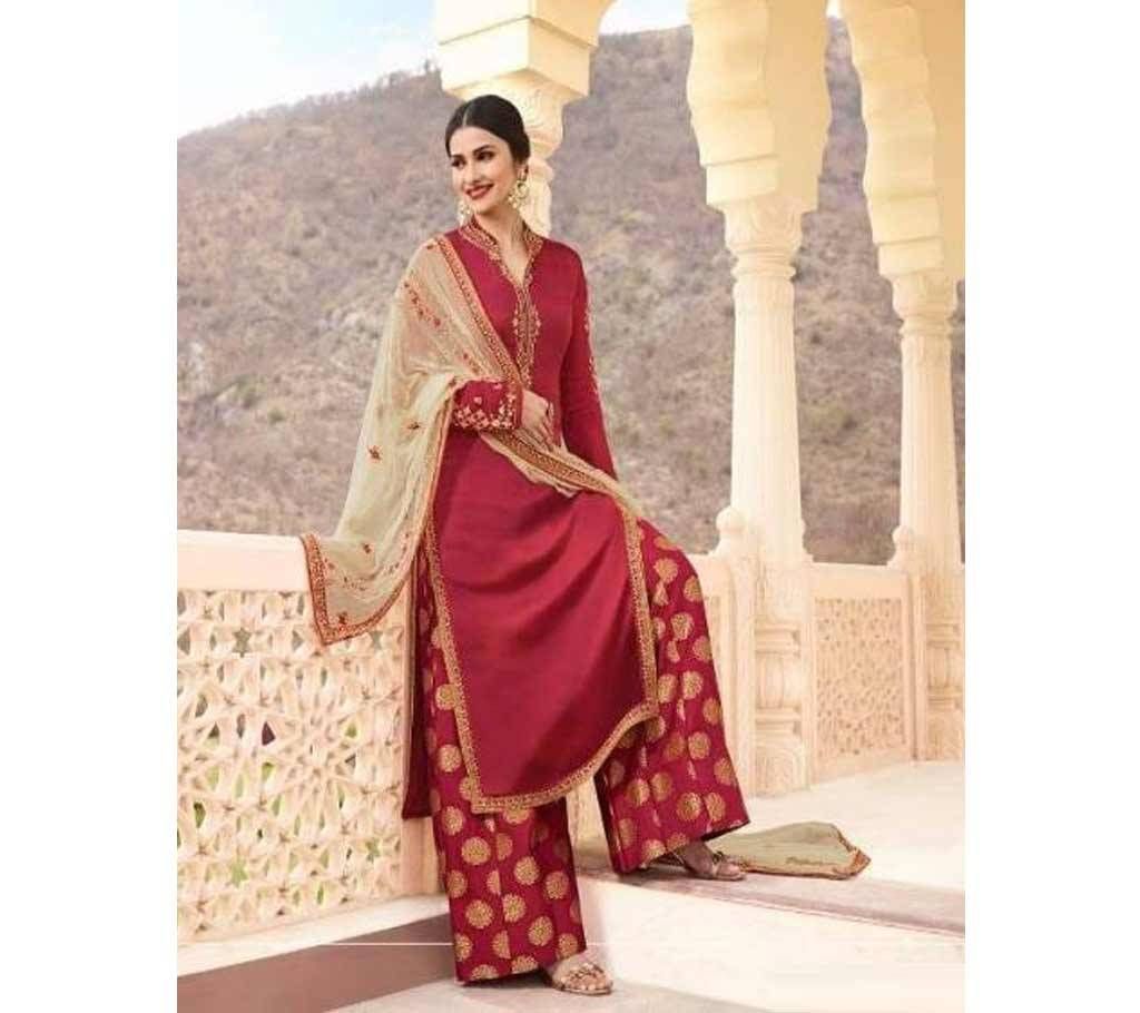 Unstitched Red Prachi Desai Designer Palazzo Suit