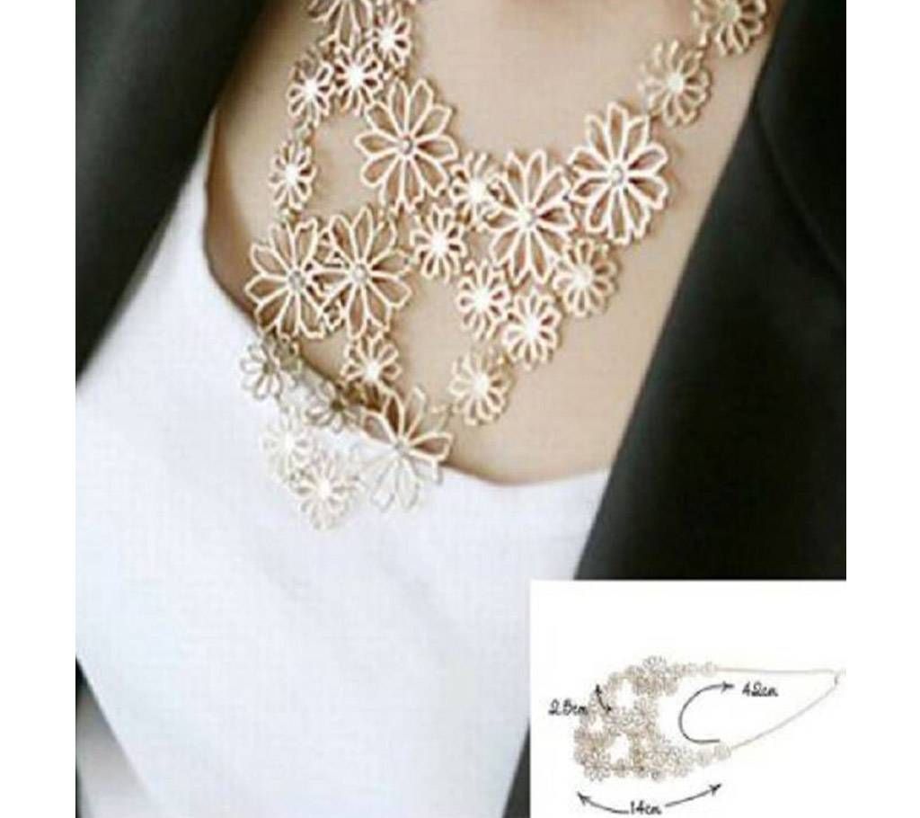 New Multi layer golden hollow flowers statement necklaces for women choker necklace
