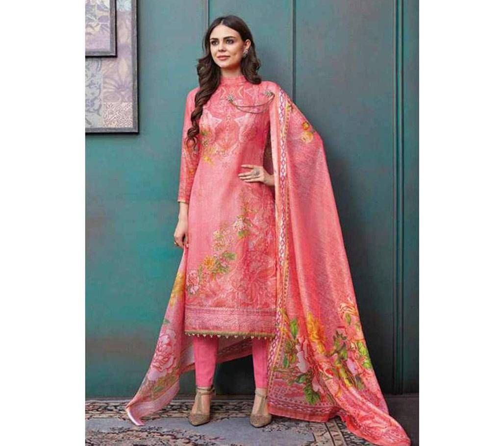 Roma Hassen Unstitched Printed Cotton Three Piece