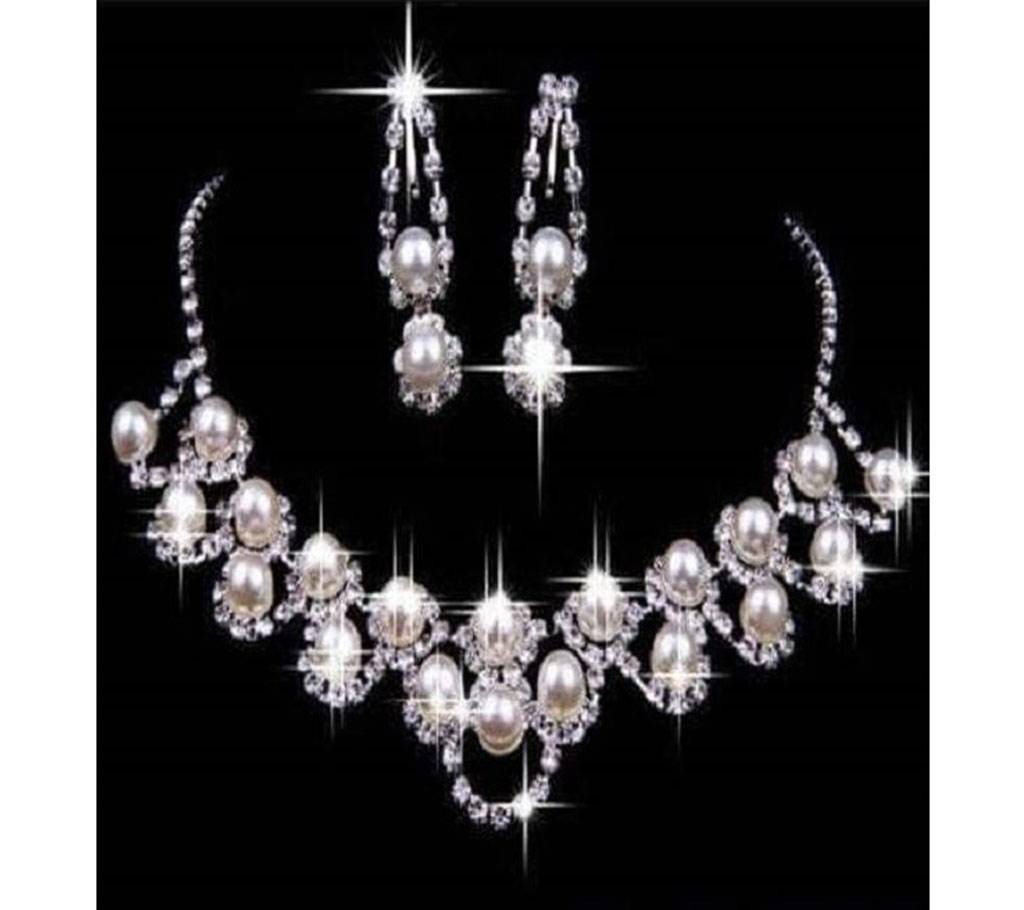 Bridal Wedding Rhinestone Pearl Plated