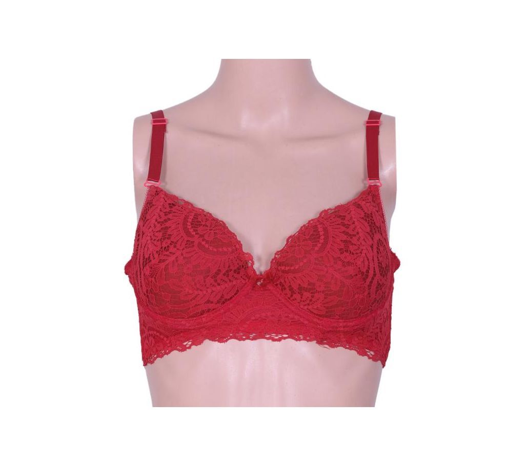 A Product of Red Silk Bra For Woman