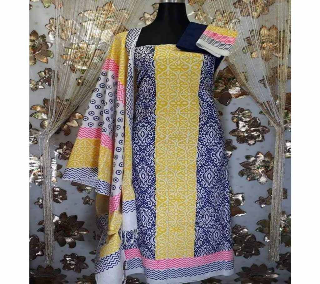 block cotton 3 piece dress.