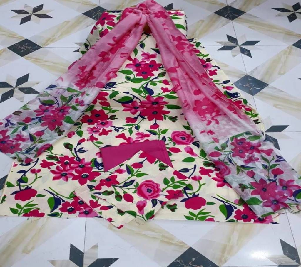 Unstitched Cotton skin print for Women