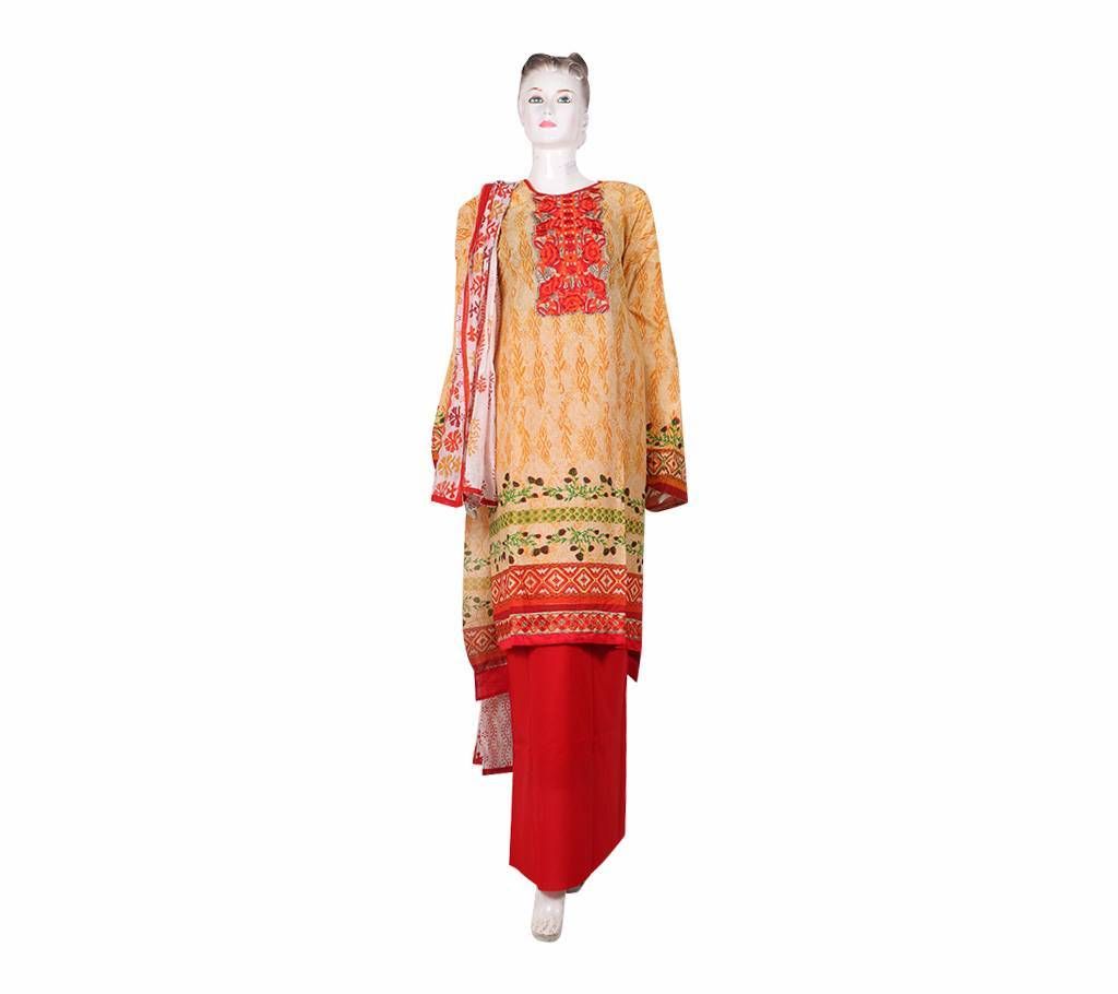 Cotton tread designed unstitch three Piece 
