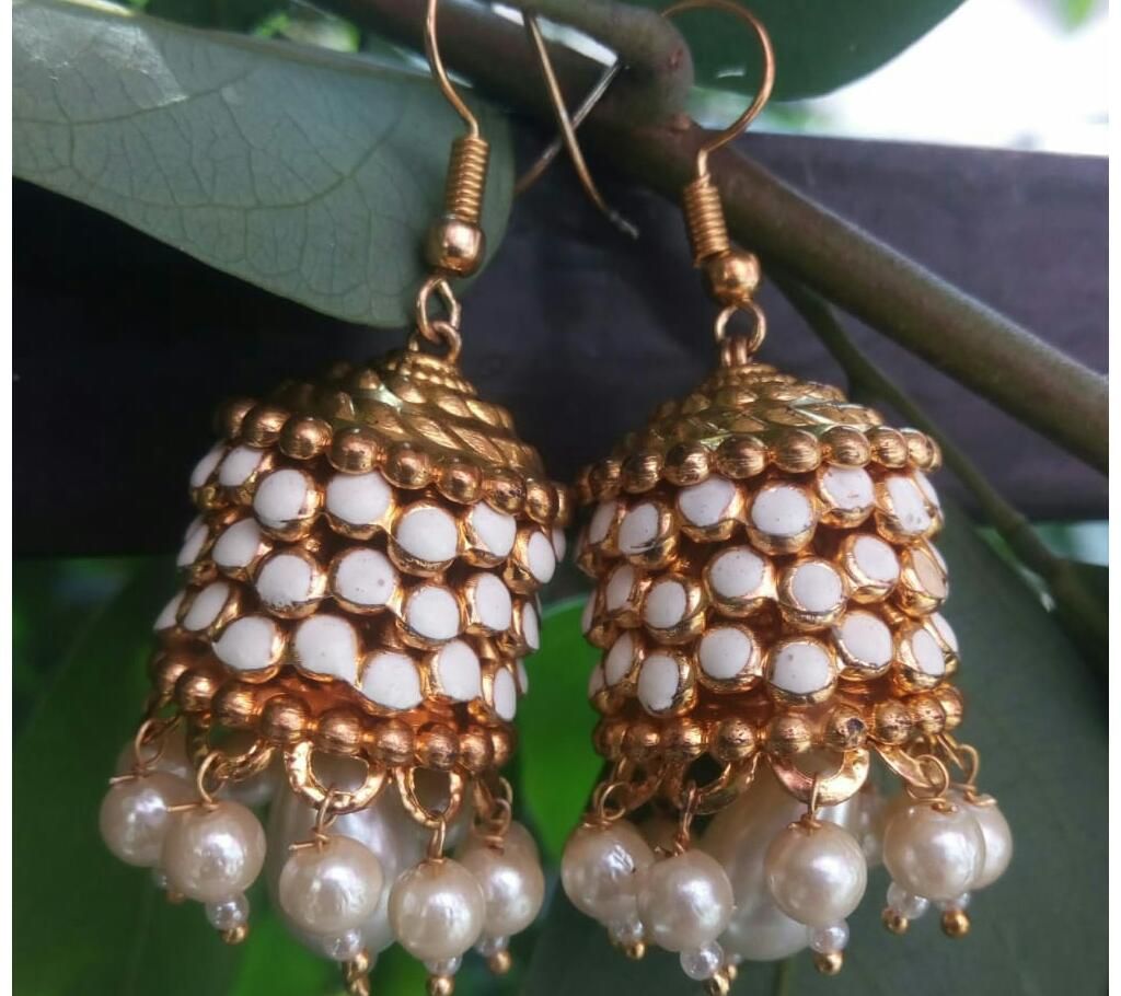 indian joypuri gold pleated jhumka