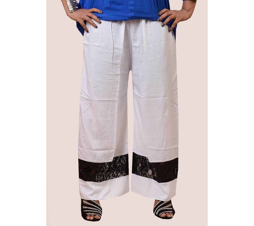 Ladies White Linen Palazzo