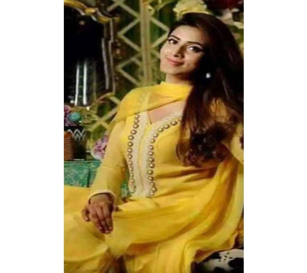 Unstitched YELLOW Salwar Kameez For Women Copy