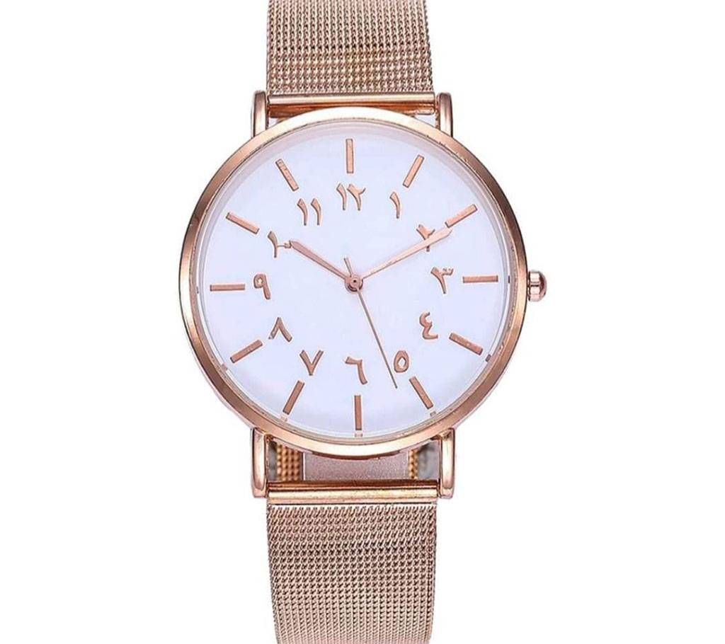 Woman Watch Rose gold with White dial