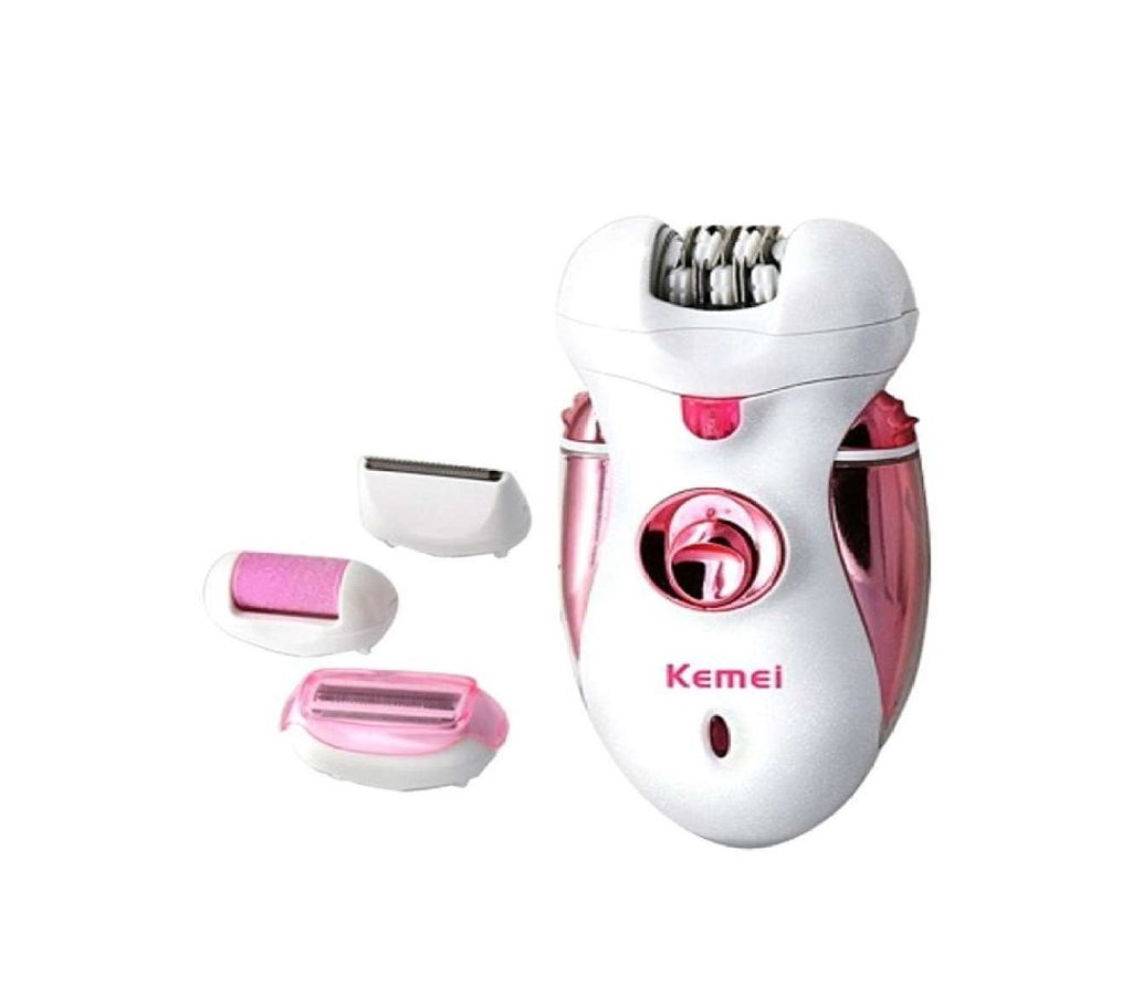 KM-2530 (4 In 1) Grinding Foot Shaving Device & Lady Shaver - White and Pink