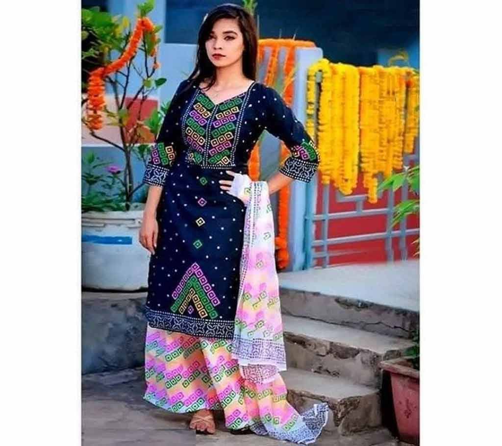 Unstiched block printed salwar kameez for woman seblock-1017