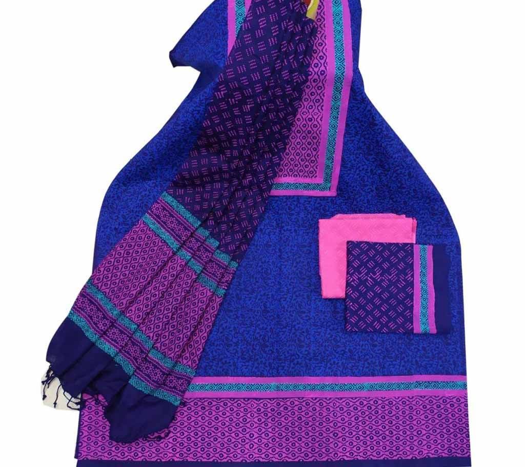 Unstitched Block Printed Cotton Salwar kameez st-34
