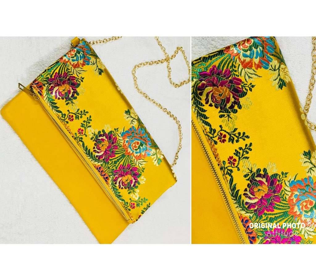 S Yellow Designful Stylish Hand Bag For Women